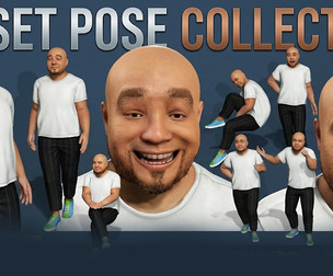 Rigged Bald Plus Size Male Character Casual Chubby Man 3D Model with Facial Rig