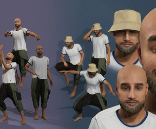 Rigged Casual Man Character with Facial Animation