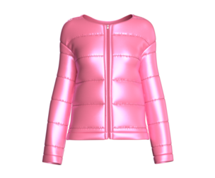 Girls Pink Shiny Puffer Jacket | Marvelous / Clo3d / obj / fbx