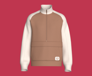 Men Half-Zip Raglan Jacket With Kangaroo Pocket | Marvelous / Clo3d / obj / fbx