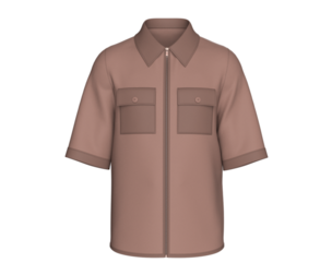 Men Short Sleeve Full-Zip Utility Shirt | Marvelous / Clo3d / obj / fbx