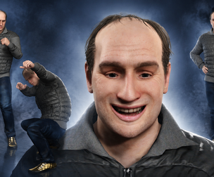 Realistic Balding Man in Winter Jacket - Fully Rigged 3D Character