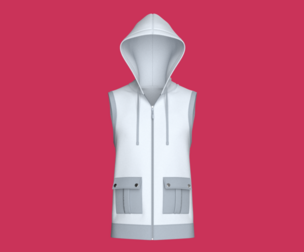 Men Sleeveless Zip-Up Hooded Jacket With Pocket | Marvelous / Clo3d / obj / fbx