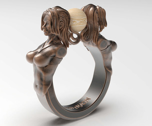 Zodiac Series: Gemini - Finger Sizes US 6.5, 7, 7.5 EU 52, 54, 55 CN 13, 14, 15 UK M1/2, N1/2, O1/2