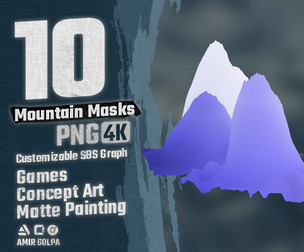 Mountain Background Generator for Games & Concept Art | 10 Customizable 4K Height Masks