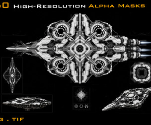 160 Sci-Fi Hard Surface Alpha Textures | Environment Alpha Collection