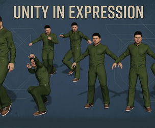 Realistic Male Character in Olive Workwear Fully Rigged with Facial Blendshapes