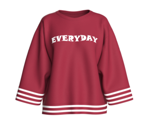 Girls Oversized Striped Crew-Neck Sweatshirt | Marvelous / Clo3d / obj / fbx