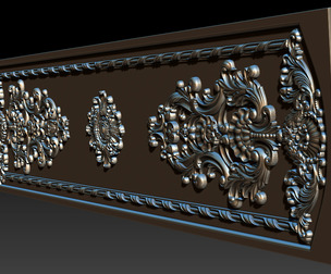 Ornament- Floral- Relief- STL- CNC- Decor- Carving- Furniture
