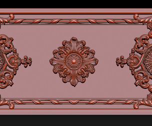 Ornament- Floral- Relief- STL- CNC- Decor- Carving- Furniture