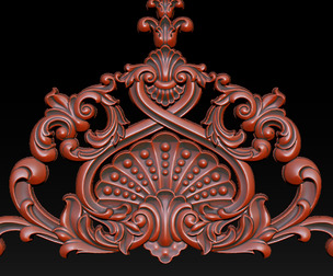 Ornament- Floral- Relief- STL- CNC- Decor- Carving- Furniture
