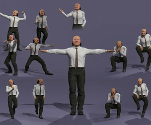 Unique Asian Office Male Character  Fully Rigged with Facial Animation