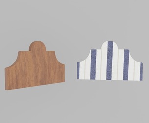 Headboard Bed Curved Contour Set
