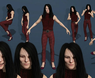 Rigged Modern Woman 3D Model with Facial Blendshapes  Expressions