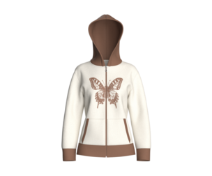 Girls Full-Zip Hoodie With Butterfly Graphic | Marvelous / Clo3d / obj / fbx