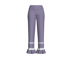 Girls High-Waisted Ruffled Hem Pant | Marvelous / Clo3d / obj / fbx