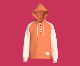 Men Lace-Up Raglan Hoodie With Pocket | Marvelous / Clo3d / obj / fbx
