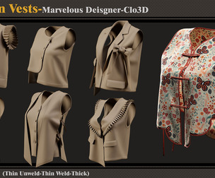 7 Women Vests -MD-CLo3D -ZPRJ-FBX -OBJ