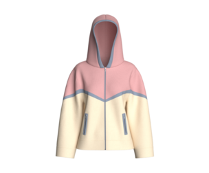 Girls V-Shaped Color Blocked Hoodie Jacket | Marvelous / Clo3d / obj / fbx