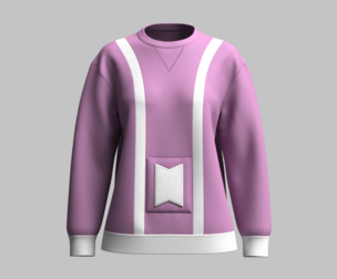 Girls White-Striped Side Panels Sweatshirt | Marvelous / Clo3d / obj / fbx