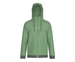 Men Full-Zip High Neck Hooded Jacket | Marvelous / Clo3d / obj / fbx