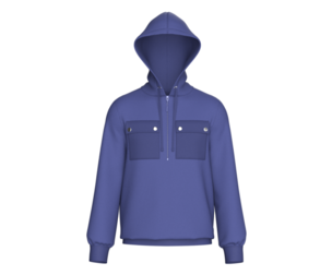 Men Half-Zip Hoodie With Chest Pocket | Marvelous / Clo3d / obj / fbx