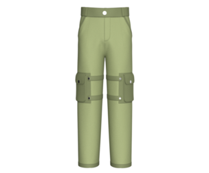 Men High-Waisted Multi Cargo Pocket Pant | Marvelous / Clo3d / obj / fbx