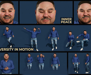 Rigged Casual Male Character Chubby Everyday Man with Facial Expressions