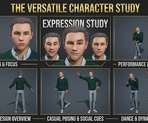 Rigged Handsome Male Character Modern Casual Man with Facial Expressions