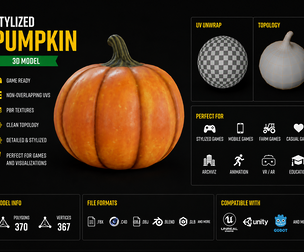 Stylized Pumpkin PBR Asset