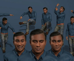 Rigged Mature Male Character  Indian  South Asian Fighter in Casual Wear