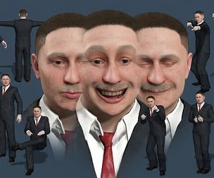 Rigged Businessman Character in Suit