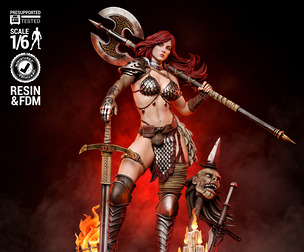 Wicked Marvel June 2026 Term Red Sonja Sculpture: Tested and ready for 3D printing (STL FILES)