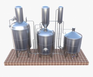 Alcohol distillation tank V1