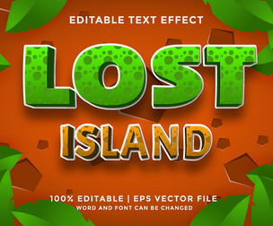 Lost Island Text Effect Text Effects, EPS Template File.