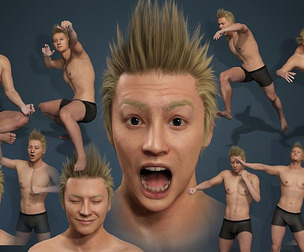 Fully Rigged Male Character with Expressions and Animations