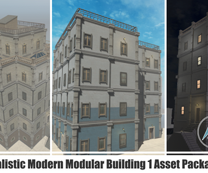 Realistic Modern Modular Building 1 Asset Package