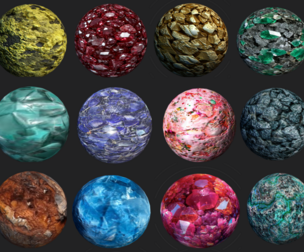 Sci-Fi Ore & Mineral Textures Pack Vol. 1 - Realistic PBR Game Assets