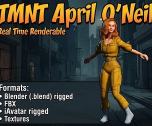 TMNT April O'Neil – Real Time Renderable 3D Character