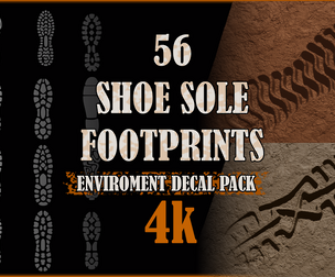 56 Shoe Sole Footprint Alphas & Normal Maps 4K