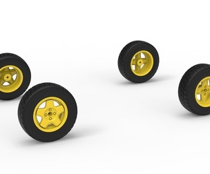 Wheel set of BriSCA Formula 2 Stock Car Scale 1:25