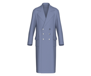 Men Double-Breasted Long Overcoat | Marvelous / Clo3d / obj / fbx
