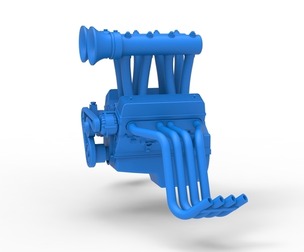 Engine V8 for vintage dragster Version 11 Scale 1:25