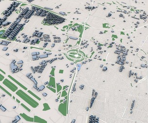 Low Poly Tehran City Iran 3D Model