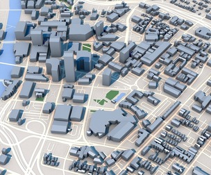 Low Poly Rochester City in New York State United States 3D Model