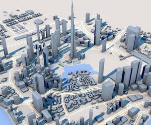 Low Poly Burj Khalifa Skyscraper in Dubai United Arab Emirates 3D Model