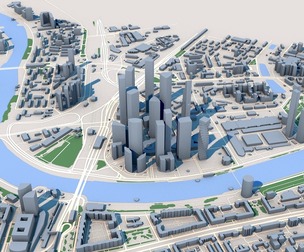 Low Poly Federation Tower Mercury City Tower Moscow Russia 3D Model
