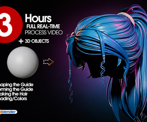 Ultimate Stylized Hair in Blender - Full 3 Hours Real-Time Process Video