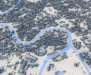 Low Poly Chennai City India 3D Model