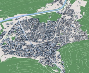 Low Poly Chur City Switzerland 3D Model